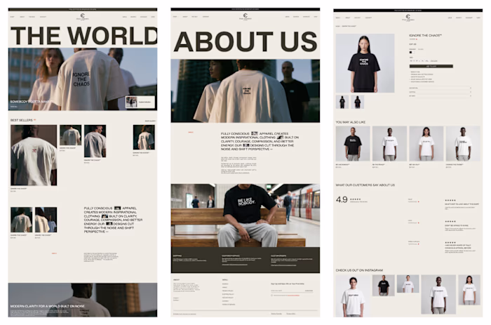 A website for a clothing