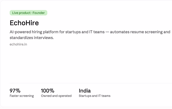 Work entry: EchoHire - AI
