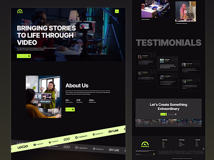 Animatory - Arts & Entertainment Website Template