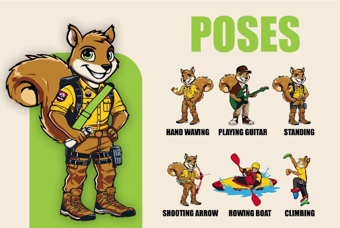 Adventure Squirrel Character Design