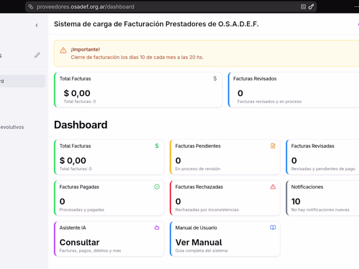 OSADEF Provider Management Portal