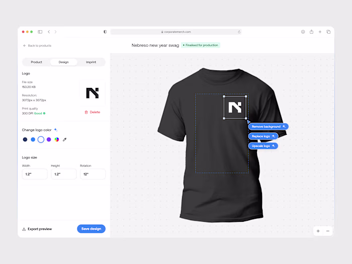 Live mockup editor app