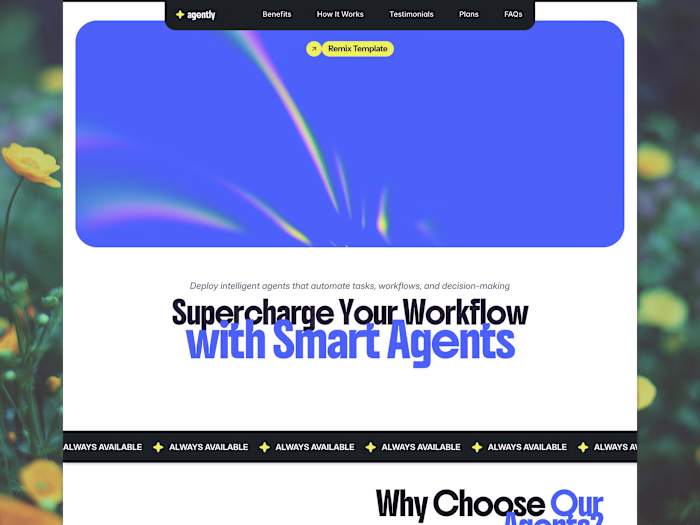 Agently 2.0 Landing Page Design