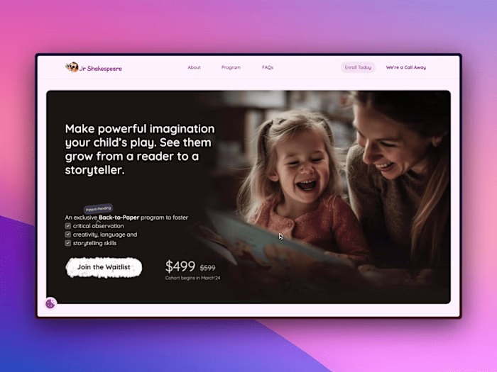 Interactive Website for E-learning Company