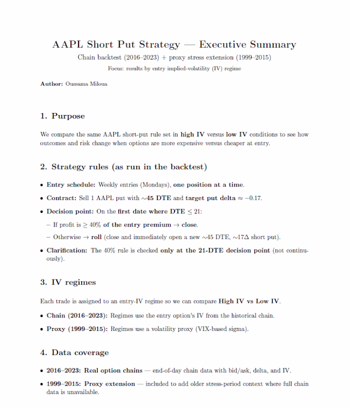 AAPL Options study