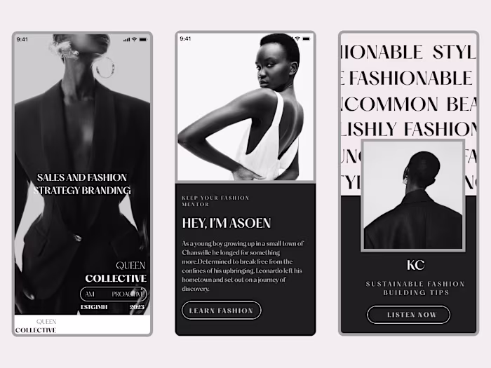 Interactive FasionMobile App UI Design