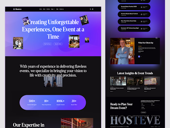 Event & Conference Website Design - Hosteve