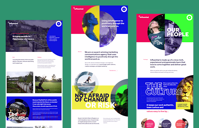 Bold design for growth agency.