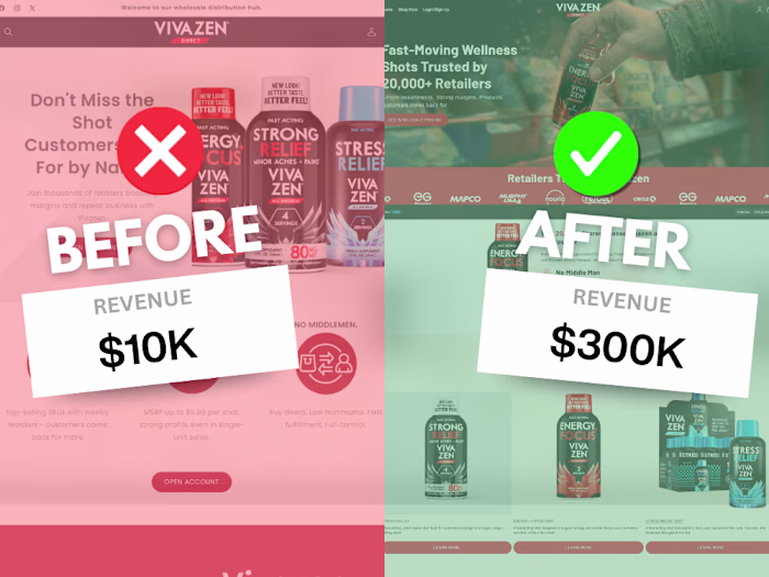 Vivazen Direct Shopify Redesign for Sales Growth