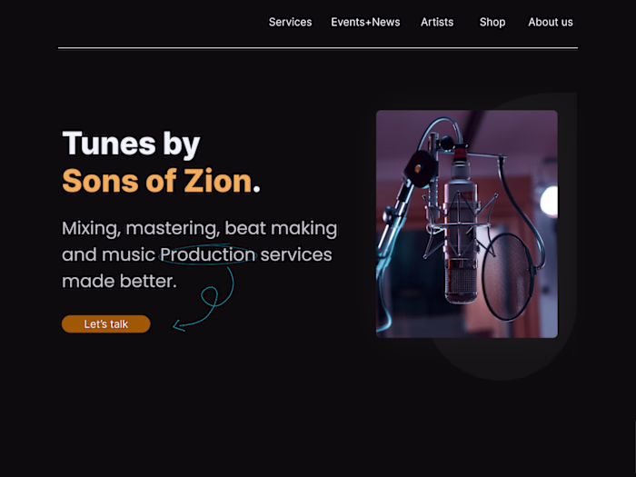 Music studio website.