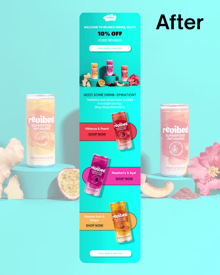 Welcome Email Design for a Drink Brand