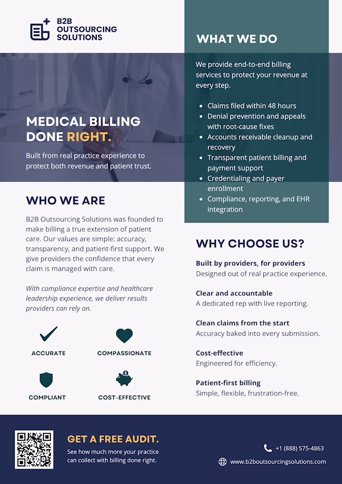 Corporate one-pager for a BPO company