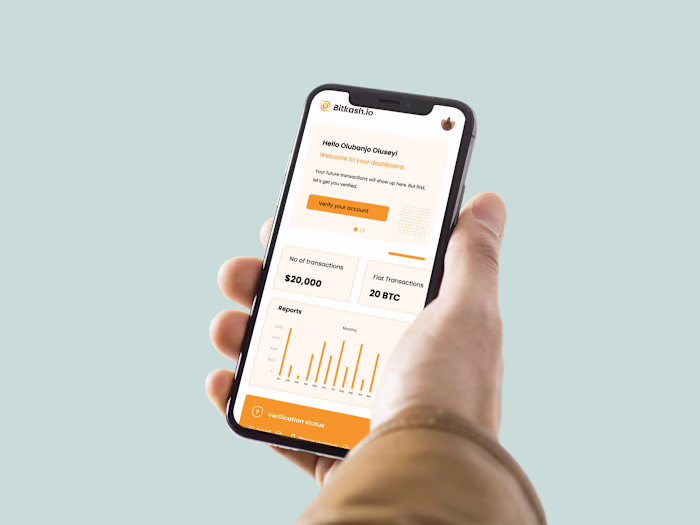 Bitkash Mobile App Design for Cryptocurrency Management