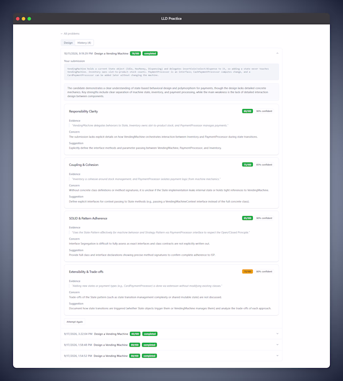 Practice system design, get graded