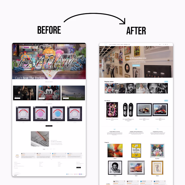 Before and after for an