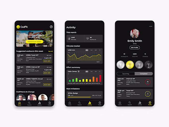 OutFit Training Mobile App
