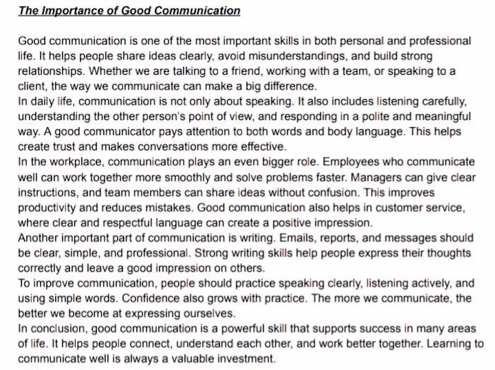 Good communication is one of