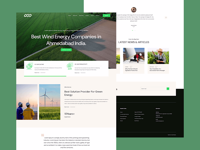 Wind Energy Company Landing Page
