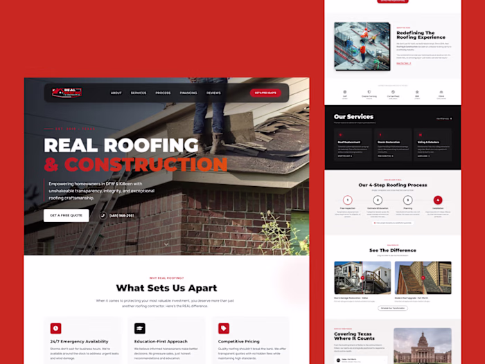 Roofing Website Design for Texas Storm Repair | Roofing Landing