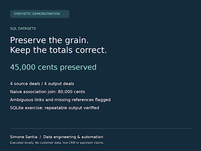 SQL join integrity — synthetic
