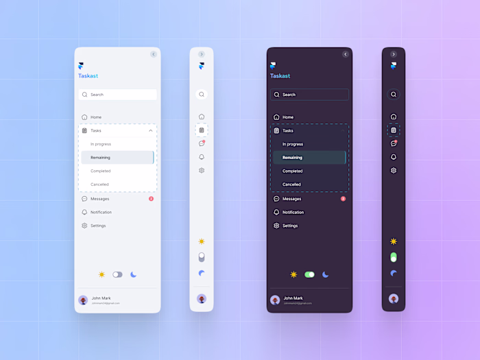 Dashboard Sidebar / Navigation Bar Ui Design