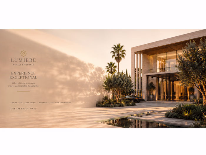Ultra-wide panoramic luxury hotel advertising