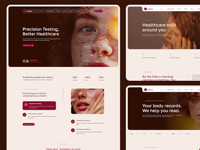 Labrix – AI Wellness, Lab Test & Diagnostic Booking Framer