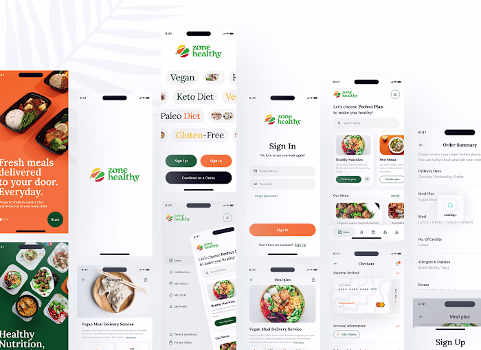 Mobile App UI UX Design - ZoneHealthy