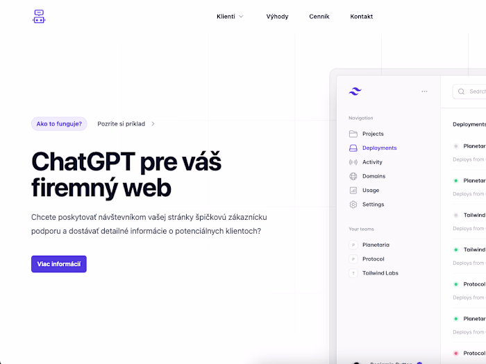 ChatGPT on your website SaaS | aichat.sk