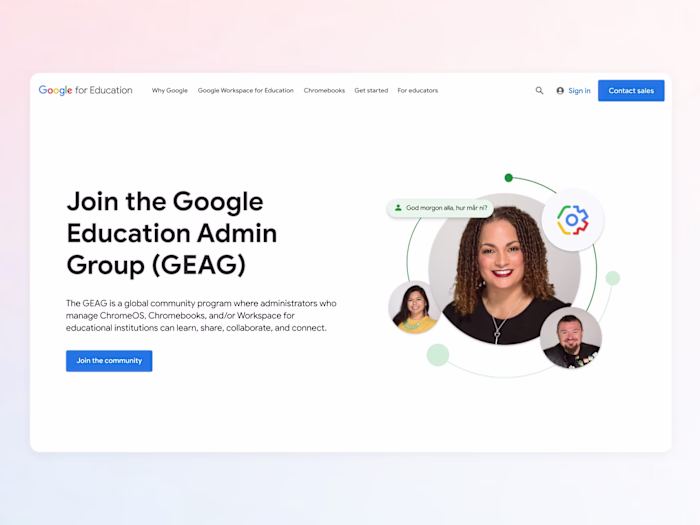 Redesign of Google for Education Community
