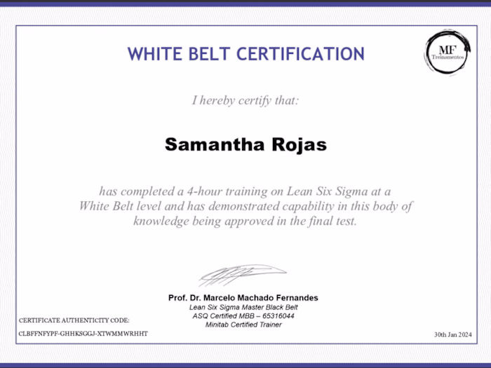 White Belt Certification