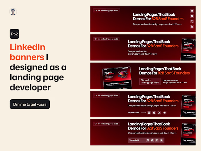 LinkedIn banners I designed as
