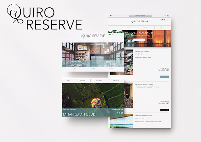 Quiro Reserve Logo, Brand and Web Design
