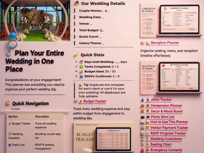 Notion Wedding Planner | All-in-One Wedding Planning System