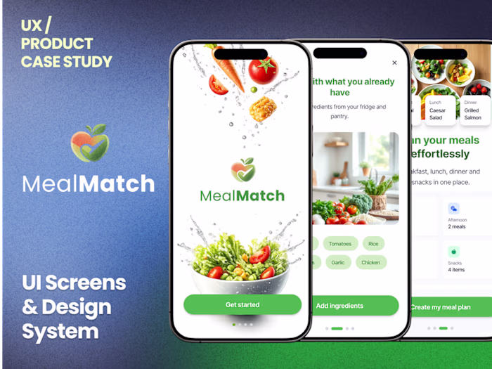 MealMatch · UI Design & Design System Case Study