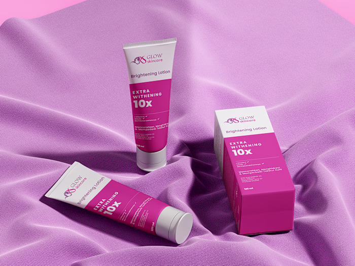 RS Glow Skincare Brightening Lotion | Packaging Design