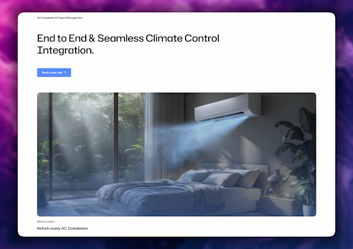 Framer Website for a London Based Air Con Service