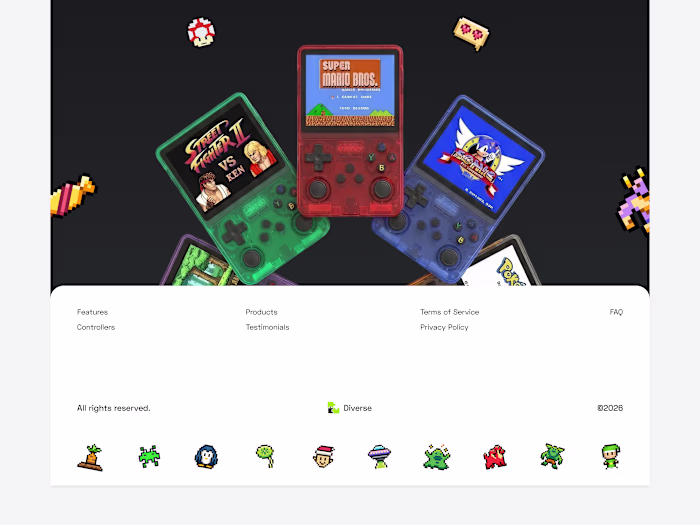 Retro Gaming Console Landing Page
