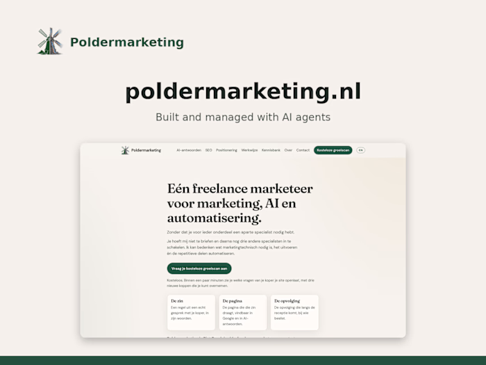 poldermarketing.nl: built and managed with AI agents