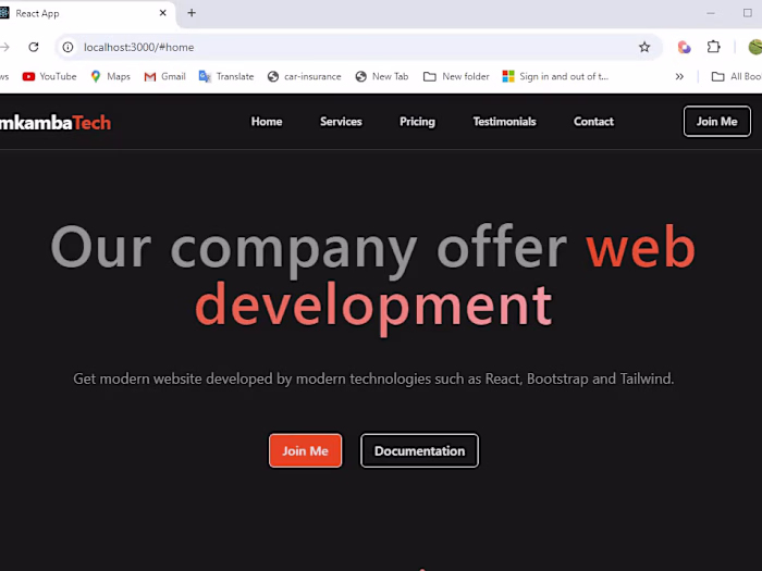 Modern landing page