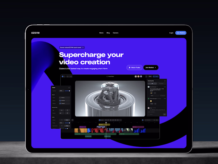 Ozone - Landing Page & Framer Development 