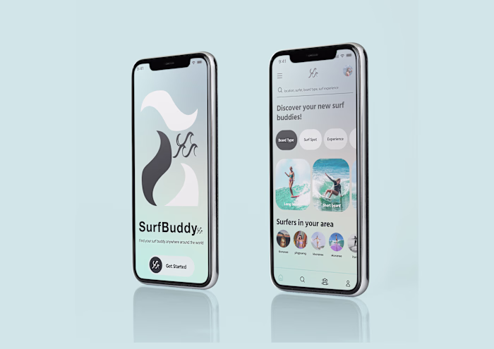 UI Design concept for Surf Buddy 
