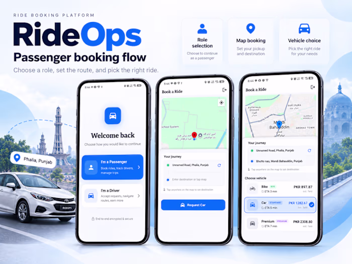 RideOps is a dual-sided ride-hailing