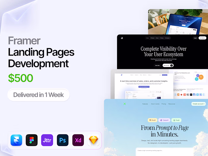 Framer Landing Pages Development — $500 | 1 Week