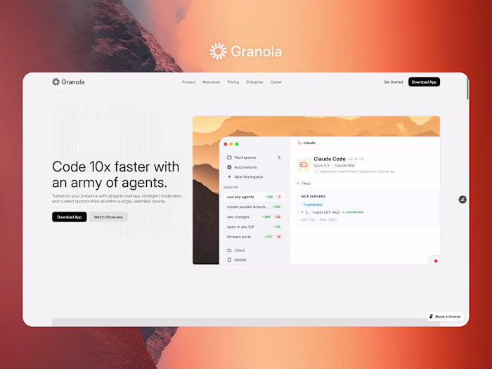Granola Website Design & Framer Development