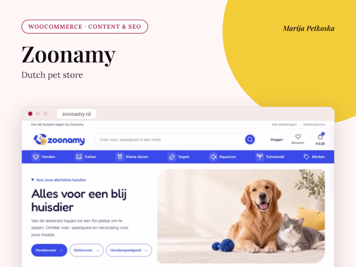 Zoonamy: Dutch Blog Content and WooCommerce Products