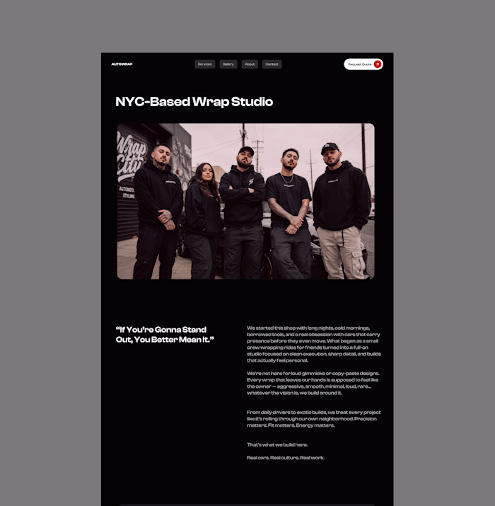 about us page