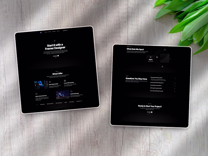 Here is my portfolio done already on @Framer i tried to make...
