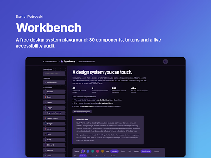 Workbench: a free, live design system playground