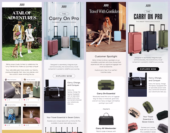 July Luggage | Email Designs